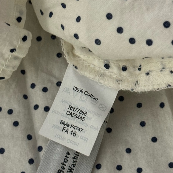 Madewell Oversized White W/Black Mini Polka Dot Long Sleeve Button Up Shirt Lg - Picture 8 of 9